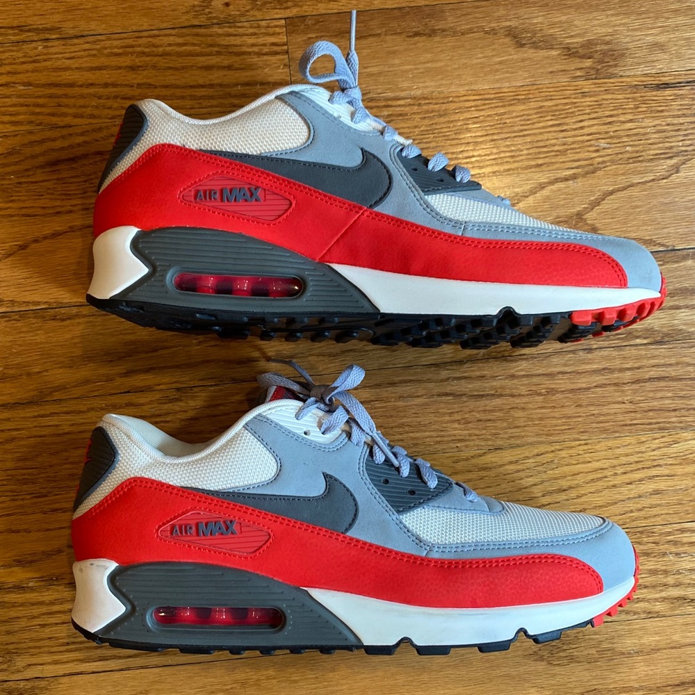 Nike Air Max 90 GS Wolf Grey Challenge Red